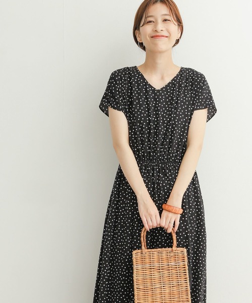 「URBAN RESEARCH DOORS」 半袖ワンピース MEDIUM ネイビー レディース