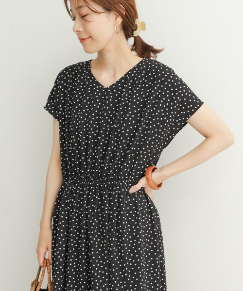 「URBAN RESEARCH DOORS」 半袖ワンピース MEDIUM ネイビー レディース
