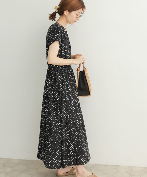 「URBAN RESEARCH DOORS」 半袖ワンピース MEDIUM ネイビー レディース