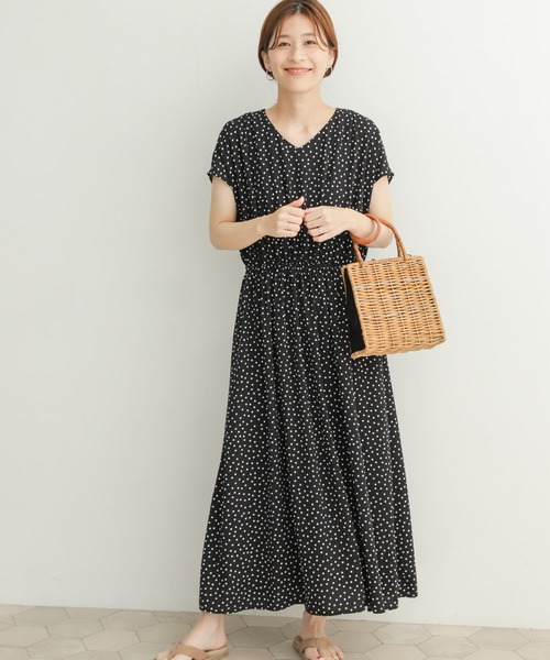 「URBAN RESEARCH DOORS」 半袖ワンピース MEDIUM ネイビー レディース