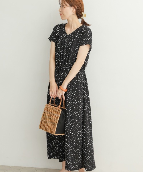 「URBAN RESEARCH DOORS」 半袖ワンピース MEDIUM ネイビー レディース