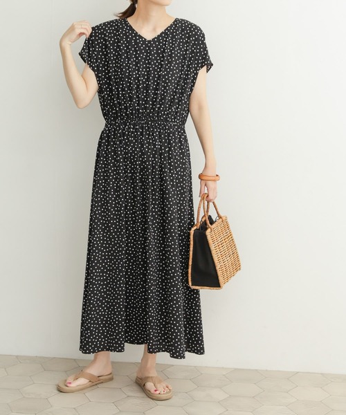 「URBAN RESEARCH DOORS」 半袖ワンピース MEDIUM ネイビー レディース