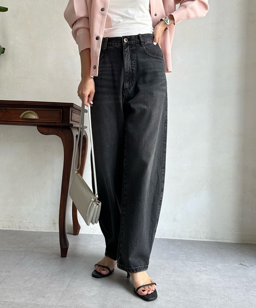 DouDou カーブデニム ブラック 38 DouDou（ドゥドゥ） デニムパンツ 38 ブラック レディース : ZOZOTOWN