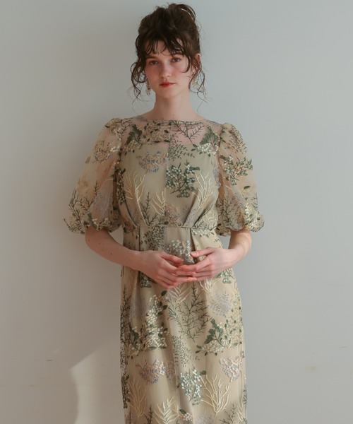 「Dorry Doll」 半袖ワンピース MEDIUM イエロー レディースの画像
