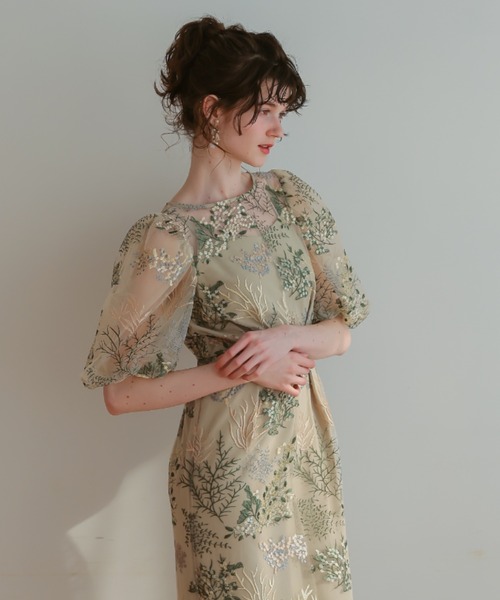 「Dorry Doll」 半袖ワンピース MEDIUM イエロー レディースの画像