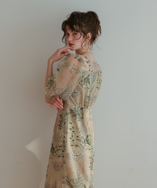 「Dorry Doll」 半袖ワンピース MEDIUM イエロー レディースの画像