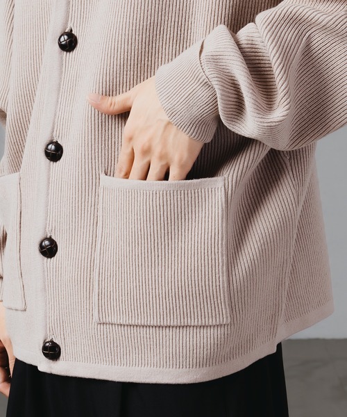 「epnok」 ニットカーディガン MEDIUM チャコールグレー メンズ_画像3