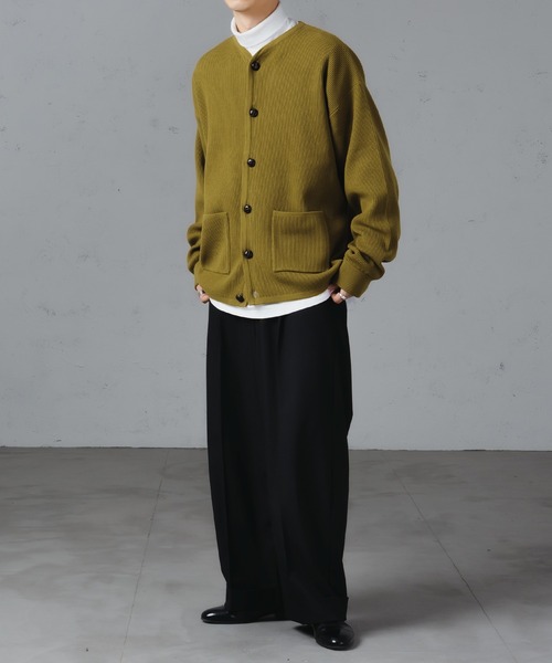 「epnok」 ニットカーディガン MEDIUM チャコールグレー メンズ_画像4