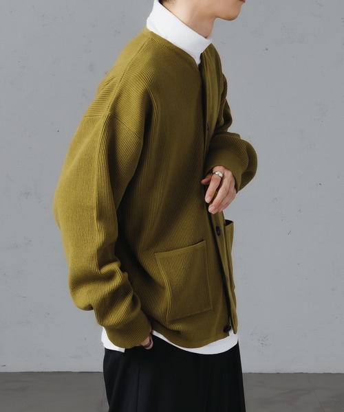 「epnok」 ニットカーディガン MEDIUM チャコールグレー メンズ_画像9