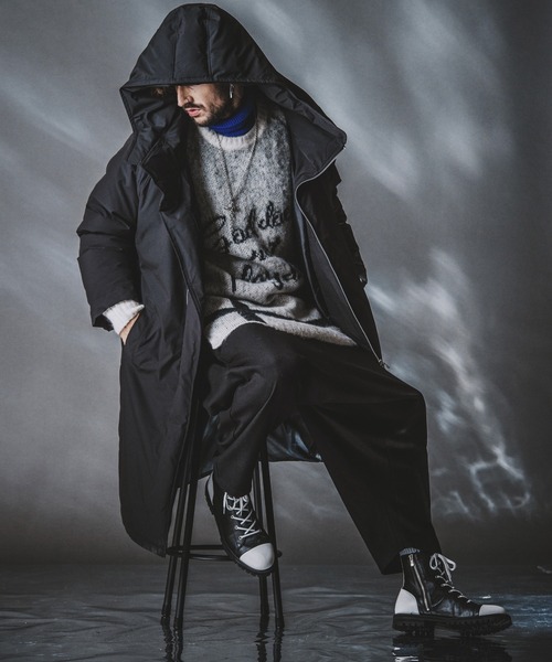 ノーアイディー　NO ID. シンサレートフーデッドコート（ブラック） NO ID.（ノーアイディー） コート ONE SIZE ブラック メンズ