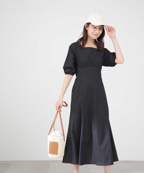 「N.（N. Natural Beauty Basic）」 半袖ワンピース SMALL ブラック レディース_画像2