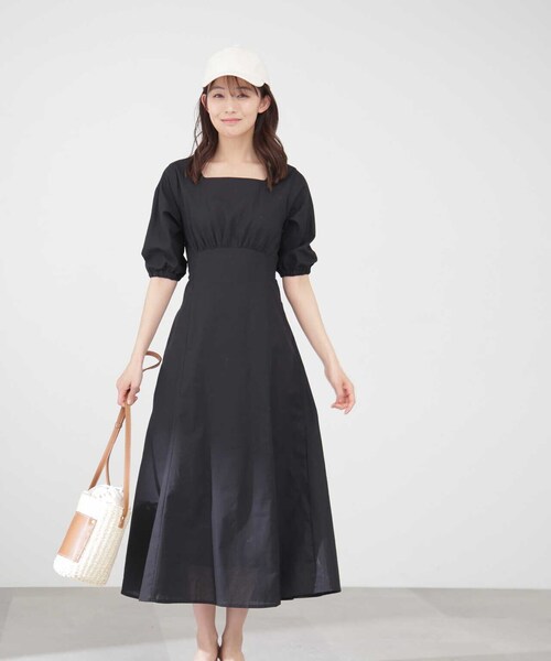 「N.（N. Natural Beauty Basic）」 半袖ワンピース SMALL ブラック レディース_画像3
