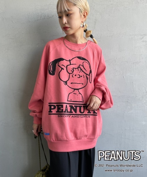 「SEQUENZ」 スウェットカットソー「PEANUTSコラボ」 M グレー レディース_画像2