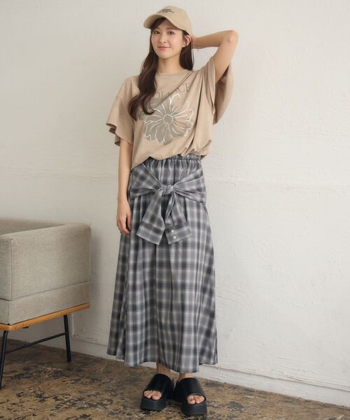 「RETRO GIRL」 フレアスカート FREE ブラウン レディース_画像3