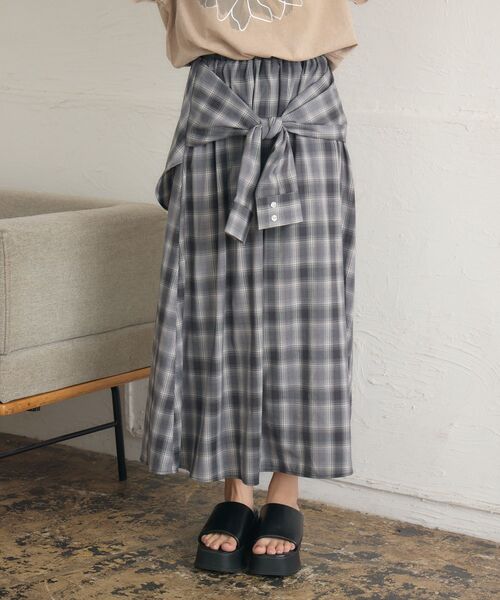 「RETRO GIRL」 フレアスカート FREE ブラウン レディース_画像7