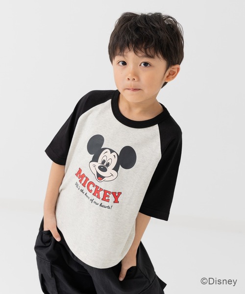 Noritakeトートバッグ Tシャツ ミッキーマウス ラグラン袖Tシャツ Disney（ディズニー） tシャツ 「ディズニー」ミッキーマウス/ラグラン