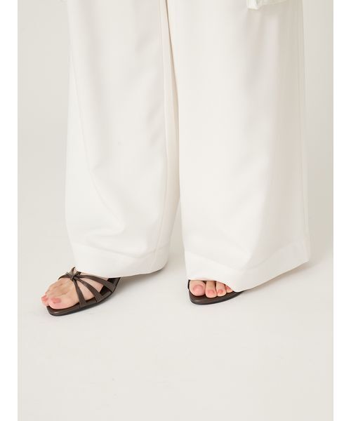 ワイドパンツ パンツ サイドファスナーカーゴパンツ/ウォッシャブル・防シワ・接触冷感 レディースの画像