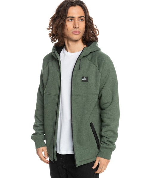 「Quiksilver」 ジップアップパーカー MEDIUM グレー メンズ_画像2