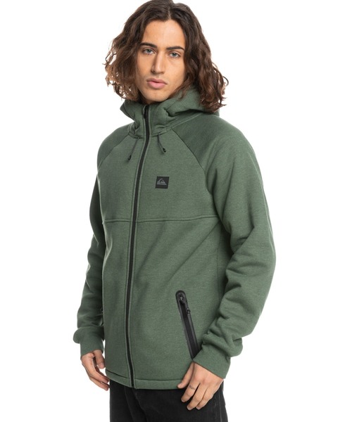 「Quiksilver」 ジップアップパーカー MEDIUM グレー メンズ_画像4
