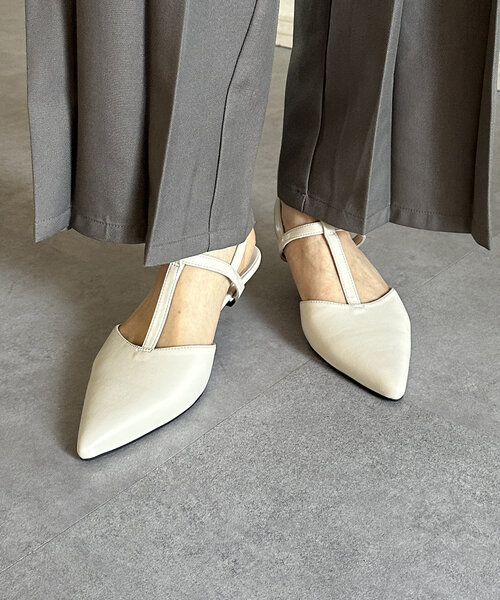 「Thevon」 フラットサンダル M アイボリー レディース_画像3