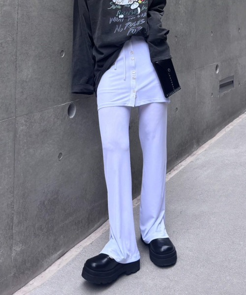 えむ(♀) AMERI ボトムス Ameri（アメリ） パンツ WRAP BELT SET RIB PANTS レディース