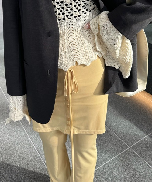 Ameri（アメリ） パンツ WRAP BELT SET RIB PANTS レディース