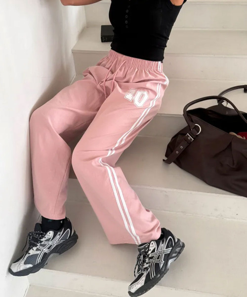 ワイドパンツ パンツ サイドライン ナンバー ワイドイージーパンツ