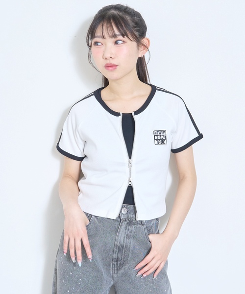 LOVETOXIC tシャツ 「LTXC/抗菌防臭」タンクつき半袖ラインジップ