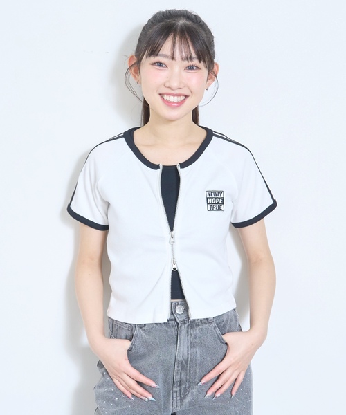 LOVETOXIC tシャツ 「LTXC/抗菌防臭」タンクつき半袖ラインジップ