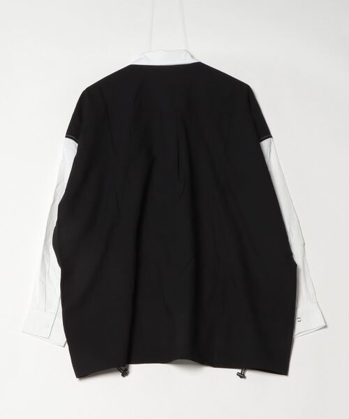 「COMMON WARE」 「HALHAM」長袖シャツ M ブラック×ホワイト メンズ_画像2
