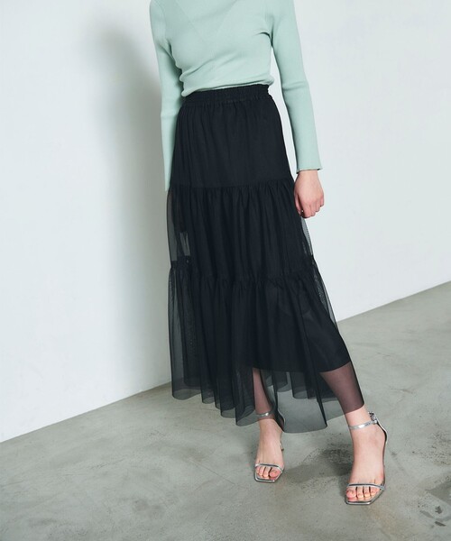「GRACE CONTINENTAL」 フレアスカート 36 グレー レディース_画像3