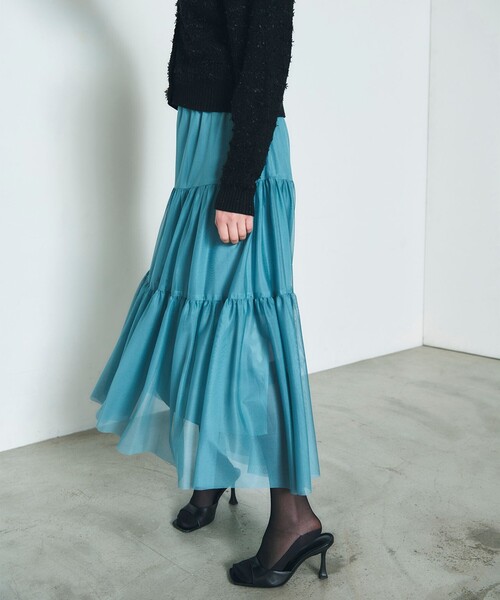 「GRACE CONTINENTAL」 フレアスカート 36 グレー レディース_画像4
