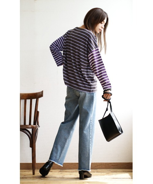 「e-zakkamania stores」 「blucielo」長袖カットソー フリー ラベンダー レディース_画像4