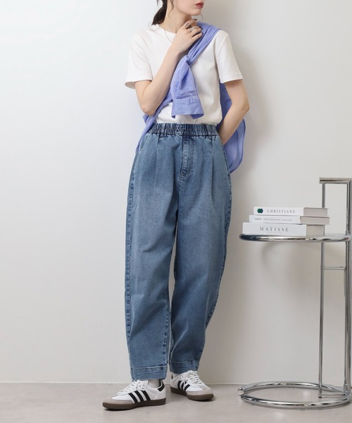 「FUNALIVE」 デニムパンツ L ブルー レディース_画像4
