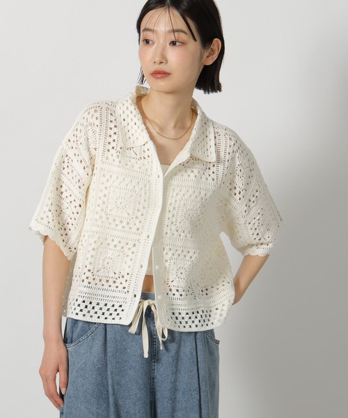 ブラウス シャツ 半袖 レース編み柄シャツ半袖 / 667838 レディース | LAKOLE | 09