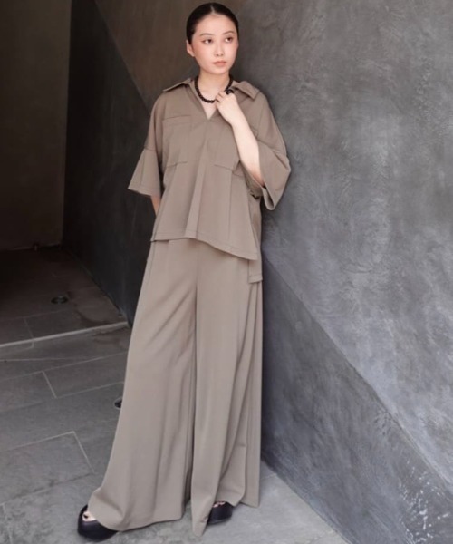 「ADORE」 半袖ブラウス 38 ネイビー レディース_画像3