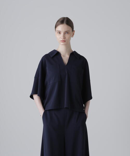 「ADORE」 半袖ブラウス 38 ネイビー レディース_画像7