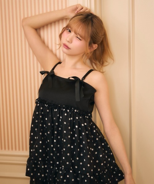 【美品】♡うたさん専用♡sister jane フレアリボンワンピース TITTY＆CO.（ティティーアンドコー） ワンピース ドットリボンフレア