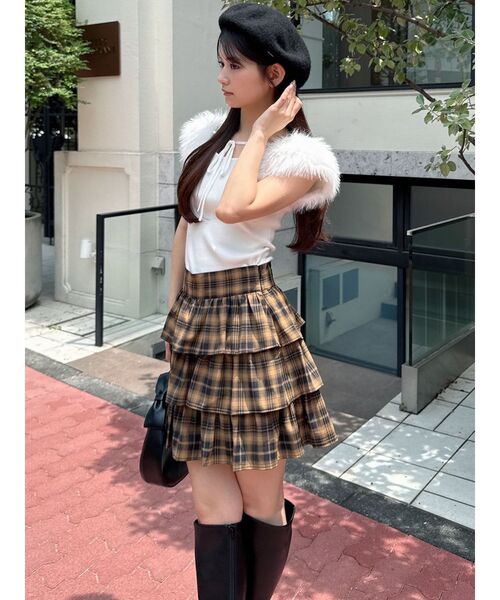 RESEXXY（リゼクシー） スカート 夏 オーバーラップフリルミニスカート