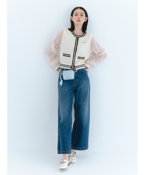 「FURFUR」 デニムパンツ 1 グレー レディース_画像5