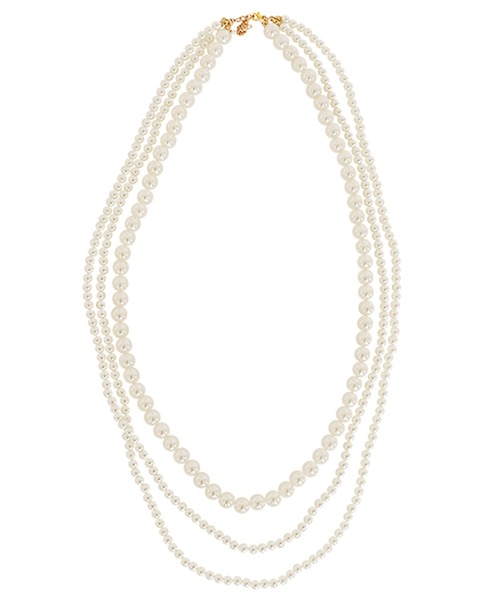 LOVE FOR C/O 今季トレンドのパールネックレス オフホワイト PourVous ネックレス パール ロングネックレス オフホワイト