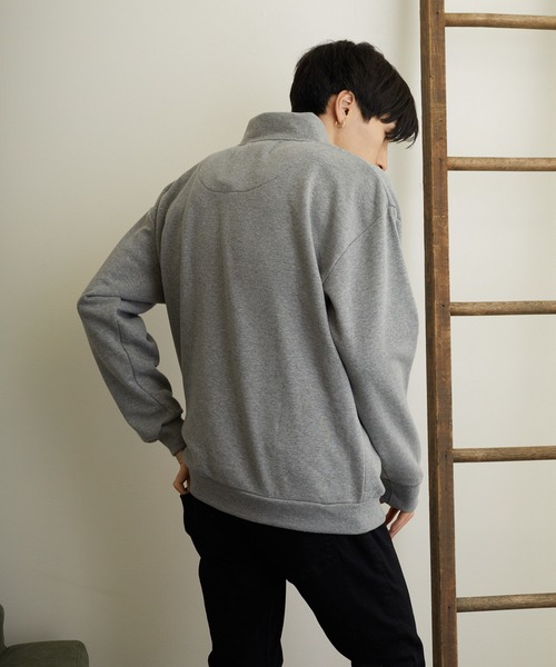 B.I.D. トレーナー スウェット 「ISLAND PEAK」パイル裏起毛ハーフZIP