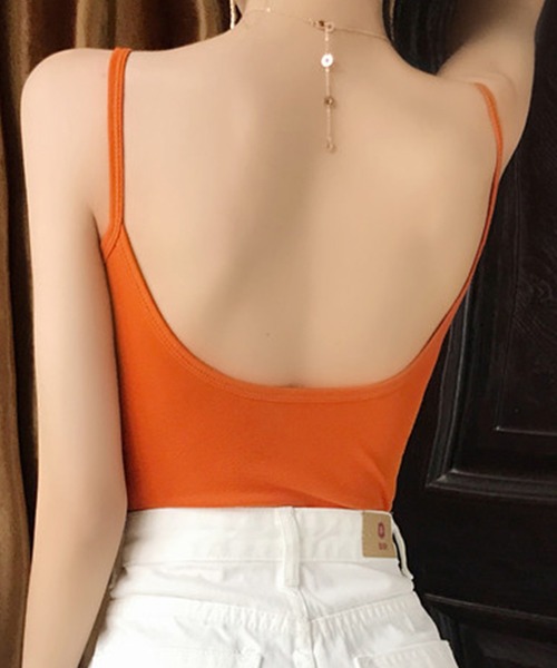 DAY CLOSET キャミソール レディース ショート丈Vネックカップ