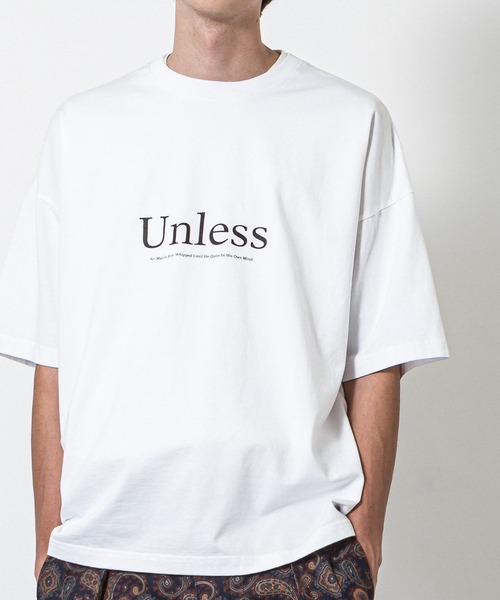 爆買い得価 tシャツ Tシャツ ドロップショルダープリントTシャツ(Unless) ZOZOTOWN PayPayモール店 - 通販 - PayPayモール 再入荷低価