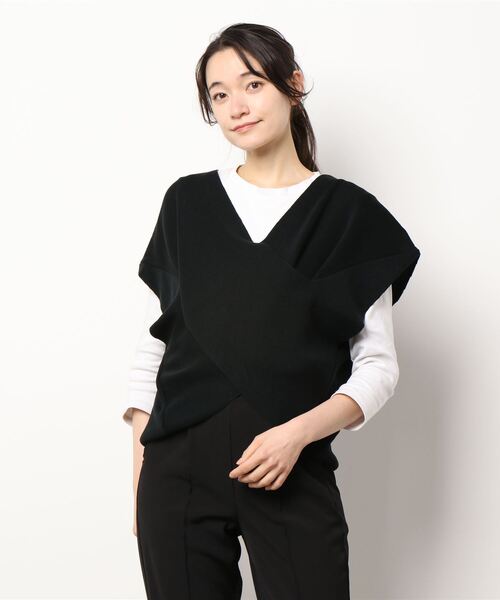 ベスト 麻タッチクロス2WAYニットベスト|ZOZOTOWN |01