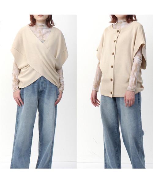 ベスト 麻タッチクロス2WAYニットベスト|ZOZOTOWN |06