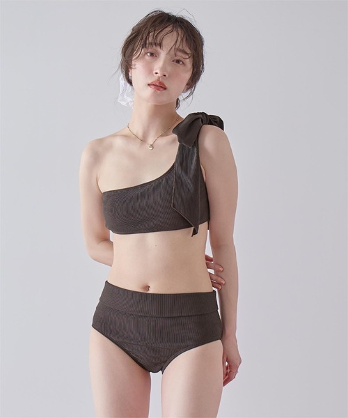SEA DRESS（シードレス） 水着 ワンショルダーデザインリブビキニ/水着
