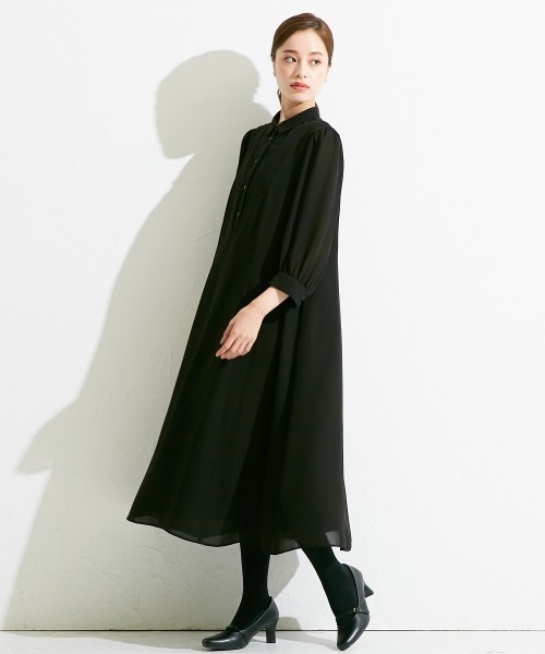 喪服・礼服」「Callarus」日本製生地使用洗える防しわフロントレース 