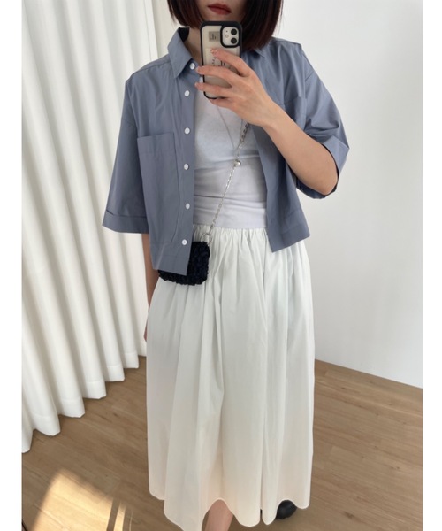 Didot.showroom ブラウス シャツ 半袖 ボックスクロップドシャツ