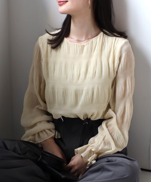 sakishimatokyo ブラウス シャツ シャーリングデザインブラウス